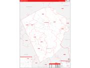 Laurens County, GA Wall Map Zip Code Red Line Style 2022
