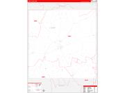 Leake County, MS Wall Map Zip Code Red Line Style 2022