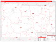 Lee County, IL Wall Map Zip Code Red Line Style 2023