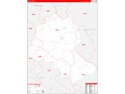 Lee County, SC Wall Map Zip Code Red Line Style 2022