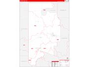 Leflore County, MS Wall Map Zip Code Red Line Style 2022