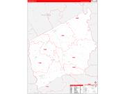 Leon County, TX Wall Map Zip Code Red Line Style 2022