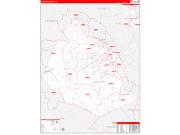 Lexington County, SC Wall Map Zip Code Red Line Style 2022