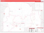 LincolnParish (County), LA Wall Map Zip Code Red Line Style 2023