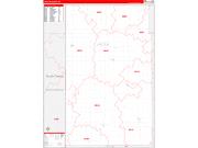 Lincoln County, MN Wall Map Zip Code Red Line Style 2022