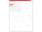 Lincoln County, NV Wall Map Zip Code Red Line Style 2022