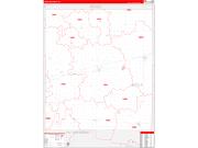 Lincoln County, OK Wall Map Zip Code Red Line Style 2023