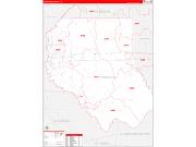 LivingstonParish (County), LA Wall Map Zip Code Red Line Style 2023