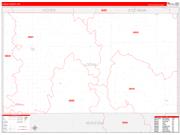 Logan County, ND Wall Map Zip Code Red Line Style 2022