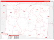 Logan County, OH Wall Map Zip Code Red Line Style 2022