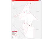 Lyon County, NV Wall Map Zip Code Red Line Style 2022