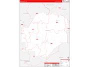 Macon County, GA Wall Map Zip Code Red Line Style 2022