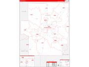Macon County, IL Wall Map Zip Code Red Line Style 2023