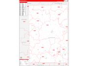 Macoupin County, IL Wall Map Zip Code Red Line Style 2023
