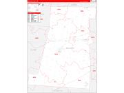 Madison County, OH Wall Map Zip Code Red Line Style 2023