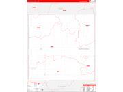 Mahnomen County, MN Wall Map Zip Code Red Line Style 2022