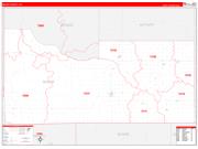 Major County, OK Wall Map Zip Code Red Line Style 2022