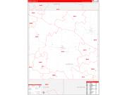 Marion County, IA Wall Map Zip Code Red Line Style 2022