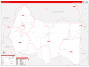 Marion County, KY Wall Map Zip Code Red Line Style 2022