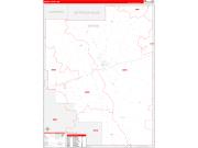 Marion County, MS Wall Map Zip Code Red Line Style 2022