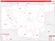 Marion County, OH Wall Map Zip Code Red Line Style 2022