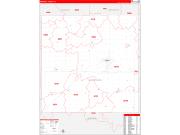 Marshall County, IA Wall Map Zip Code Red Line Style 2023