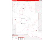 Marshall County, MS Wall Map Zip Code Red Line Style 2022