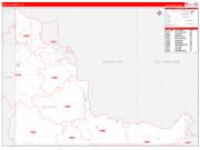 McClain County, OK Wall Map Zip Code Red Line Style 2022