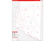 McCurtain County, OK Wall Map Zip Code Red Line Style 2022