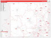 McHenry County, IL Wall Map Zip Code Red Line Style 2023