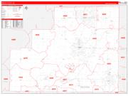 Medina County, OH Wall Map Zip Code Red Line Style 2022