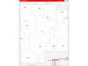Meeker County, MN Wall Map Zip Code Red Line Style 2022