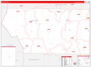 Mercer County, IL Wall Map Zip Code Red Line Style 2022
