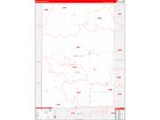 Mercer County, OH Wall Map Zip Code Red Line Style 2022
