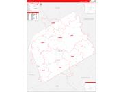 Milam County, TX Wall Map Zip Code Red Line Style 2022