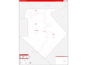 Mineral County, NV Wall Map Zip Code Red Line Style 2022