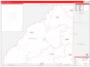Mitchell County, GA Wall Map Zip Code Red Line Style 2023