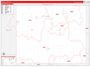 Mitchell County, IA Wall Map Zip Code Red Line Style 2022