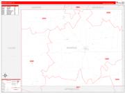 Monroe County, IA Wall Map Zip Code Red Line Style 2022