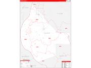 Monroe County, IL Wall Map Zip Code Red Line Style 2022