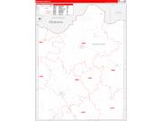 Montague County, TX Wall Map Zip Code Red Line Style 2023