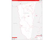 Montgomery County, GA Wall Map Zip Code Red Line Style 2022