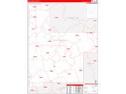 Montgomery County, IL Wall Map Zip Code Red Line Style 2023
