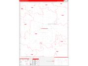 Montgomery County, IN Wall Map Zip Code Red Line Style 2022