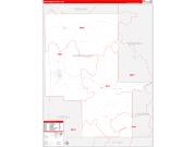 Montgomery County, MS Wall Map Zip Code Red Line Style 2022