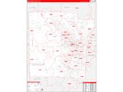 Montgomery County, OH Wall Map Zip Code Red Line Style 2022