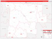 Morgan County, OH Wall Map Zip Code Red Line Style 2022