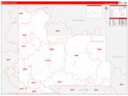 Morrison County, MN Wall Map Zip Code Red Line Style 2022