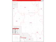 Moultrie County, IL Wall Map Zip Code Red Line Style 2022