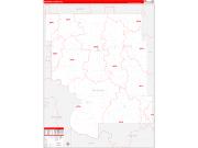 Mountrail County, ND Wall Map Zip Code Red Line Style 2022